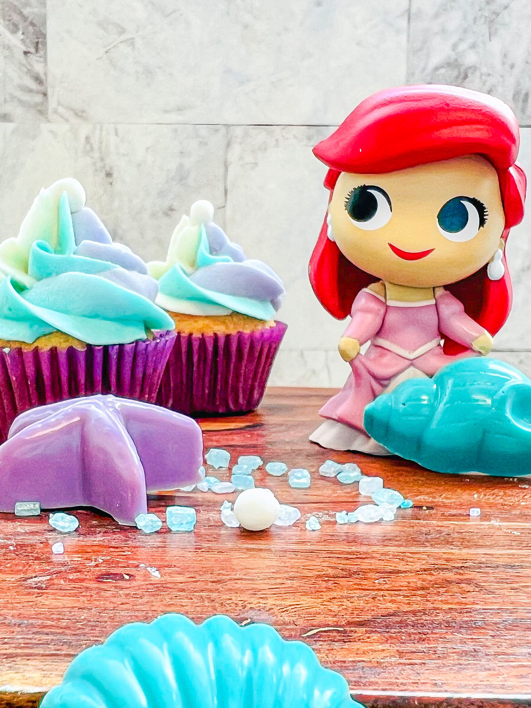Mini cupcakes de           la Sirenita