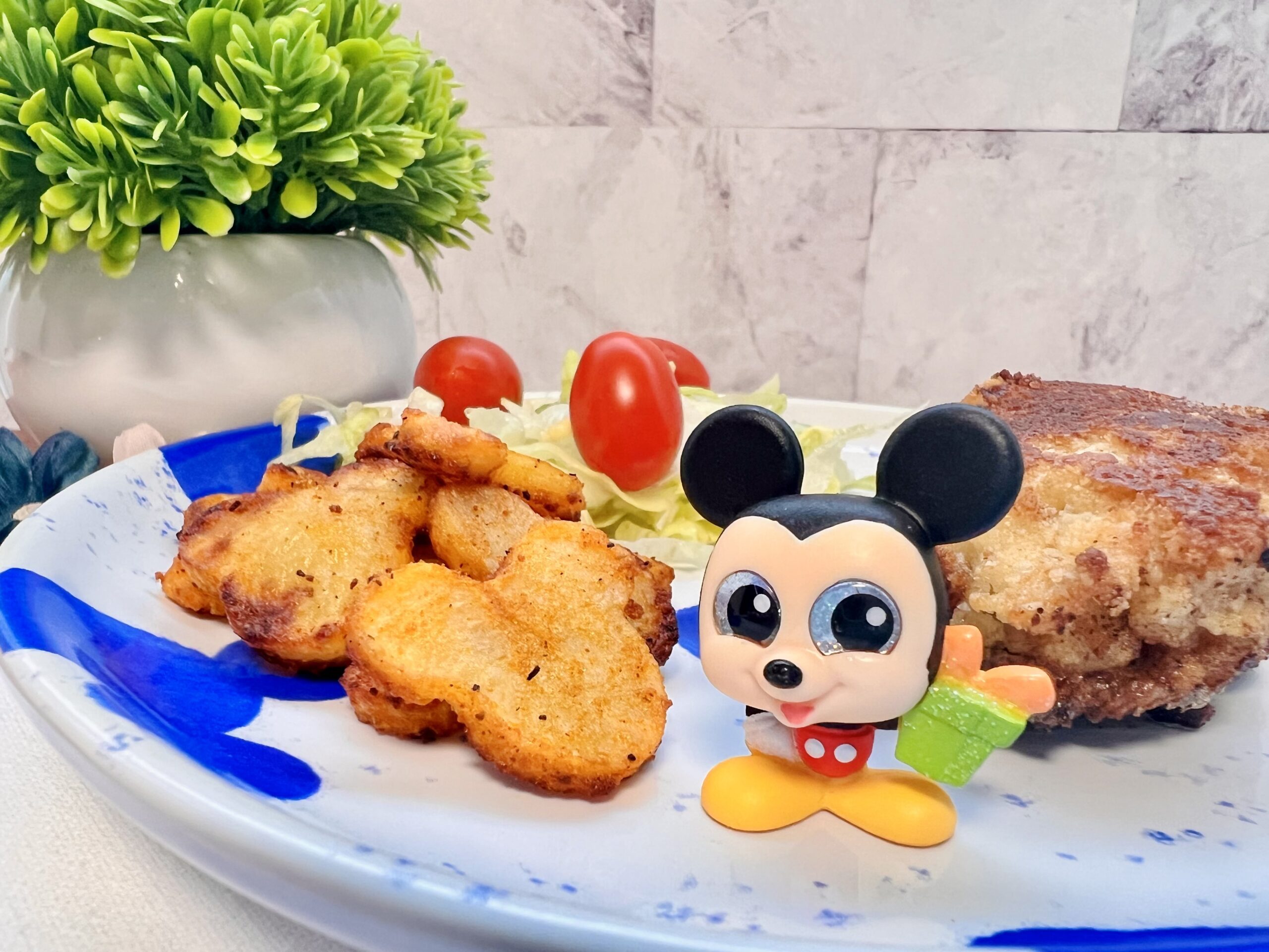 Papas al horno en forma de Mickey Mouse